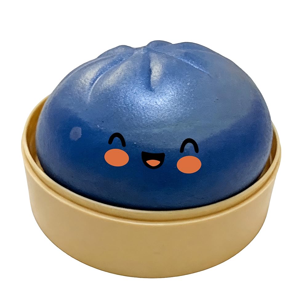Glitter Dumpling Fidget Toy with Mini Steamer Box, Cute soft Sensory Stress Relief Toy for Kids Adults Desktop Decor Gift