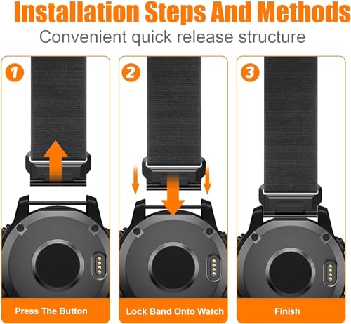 Image of Zitel Band Compatible with Garmin Fenix 8 AMOLED 47mm, Fenix E /7 /7 Pro, 6 /6 Pro, 5 /5 Plus, Forerunner 970 /965 /955, Epix Pro Gen 2 47mm - QuickFit 22mm Nylon Sport Strap