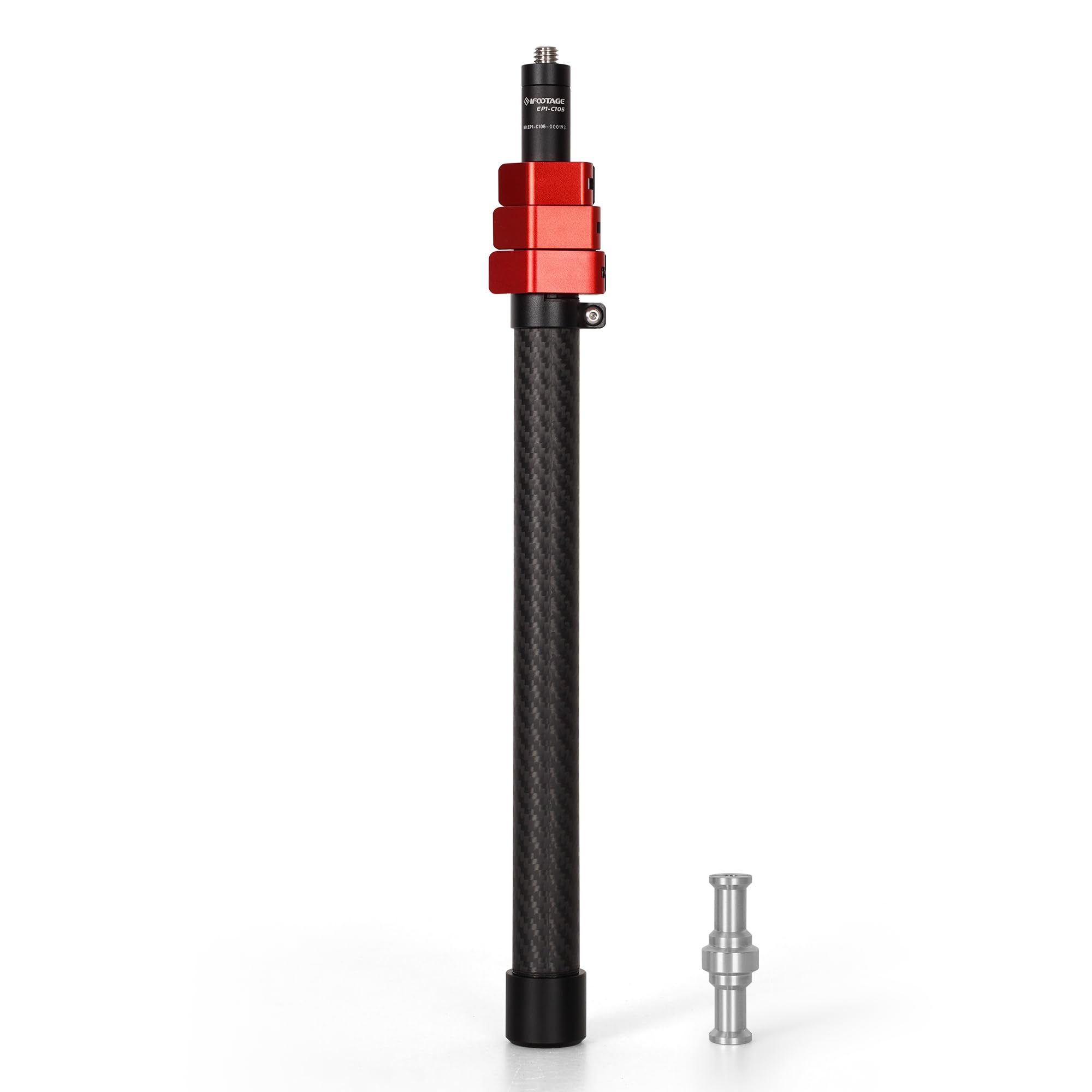 IFOOTAGE Carbon Fiber Camera Pole, 37-108cm/14.6-42.5in Extension Tube With 1/4" 3/8" Screw, Compatible With Tripod/Monopod/Camera, EP1-C105