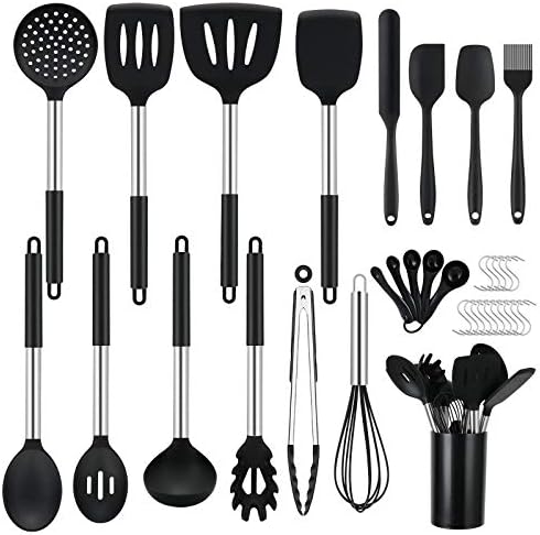 WisFox Cottura in Silicone Utensili Set，Resistente al Calore Antiaderenti (17 PCS)