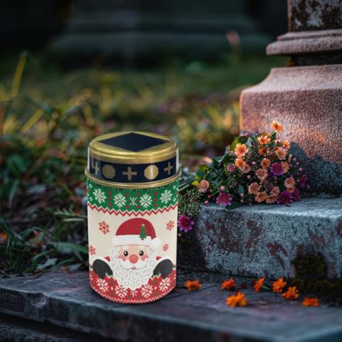 Image of Santa Christmas Cemetery Solar Lights Flameless Candles, 2 Pcs