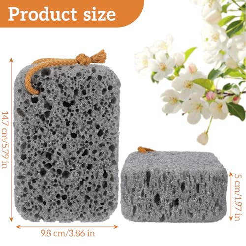 Ymapinc Body Sponge for Shower, 2 Pcs Large Size Exfoliating Bath Sponges for Bathroom Soft Loofah Sponge Scrubber Body Cleaning Accessories for Men Women (Gray Red-Brown) - Image 3