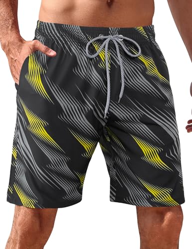 Image of BOJIN Mens Swim Trunks 9 inch Quick Dry Stretch Swim Shorts Mesh Lining Bathing Suits Swimwear Beach Shorts with Pockets