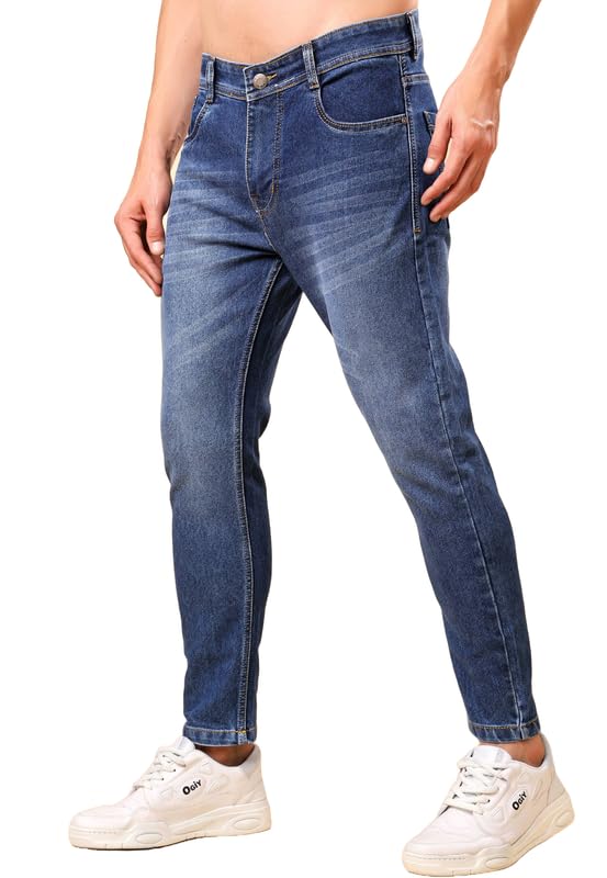 London Hills Men’s Ankle Length Denim Jeans | Slim Fit Ankle Jeans for Men | Casual Wear | No Alteration
