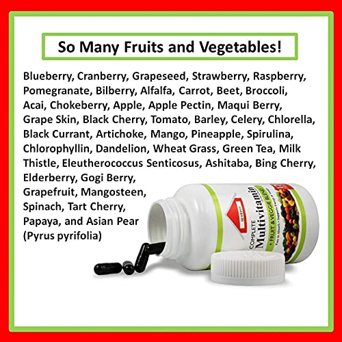 Sjj Depot 120 Multivitamin Fruit And Vegetable Liquid Capsules, Loaded Multivitamins, Supplements, Multiple Vitamin Has Joint Heart Brain Antioxidants, Daily Women Men Senior Adult Multi Vitamins #TOP2