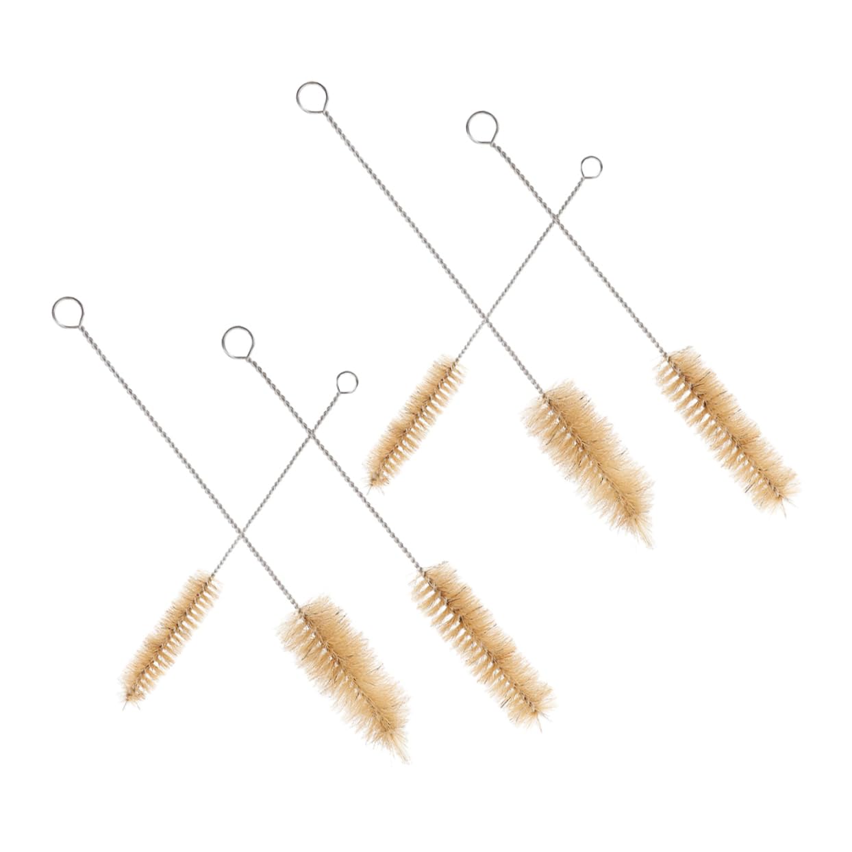 VILLFUL 6pcs Laboratory Cleaning Brush Flask Test Tubes Test Tube Wash Brush Test Tube Brush Bottle Cleaning Brush for Lab Jar Cleaning Brush Test Tube Scrub Brush Beige Stainless Steel