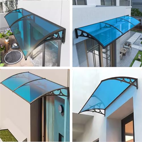 Auvent de porte en polycarbonate et aluminium extensible pour terrasse - 6