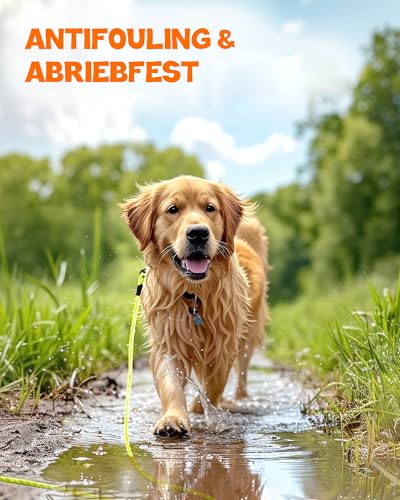 Toozey Schleppleine für Hunde - Wasserdicht & Reflektierend für Sicherheit - Leicht, Stark & Robust, Trainingsleine mit Handschlaufe, 5m/10m/15m/20m für Kleine, Mittlere & Große Hunde, Neon Gelb