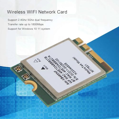 Image of DIS | MediaTek MT7921 NGFF M.2 Wi-Fi 6 Card | Dual Band (2.4GHz /5GHz) | 1800Mbps | Bluetooth 5.2