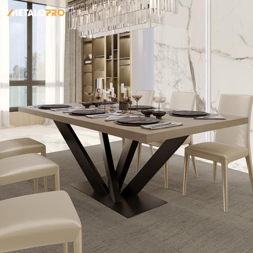 Pied de table en métal robuste central style industriel noir - 3