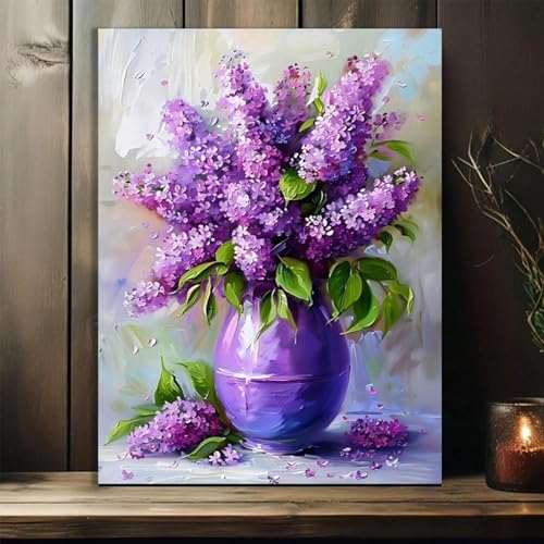 Toile bouquet de lilas violet 60x80 cm pour la décoration du salon