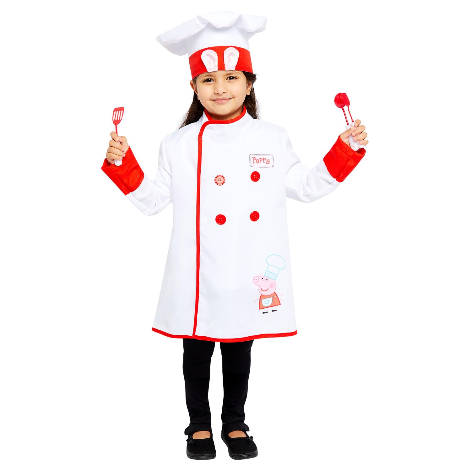 Amscan Costume Ufficiale Peppa Pig Pirata Per Bambina - Taglia 92 Cm (1-2 Anni) - Include Vestito, Cappello, Mappa E Pappagallo 3D