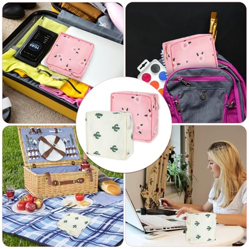 Image of 2 Pcs Sanitary Napkin Storage Bag, Portable Reusable Period Pouch for Women, Tampon and Menstrual Pad Holder With Zipper, Nursing Pad Kit for Teen Girls Feminine Care