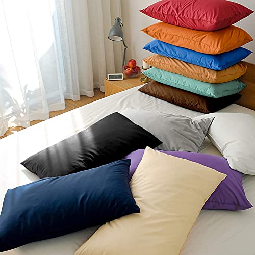 FLXXIE 2 Pack Microfiber King Pillow Cases, 1800 Super Soft Pillowcases with Envelope Closure, Wrinkle, Fade and Stain Resistant Pillow Covers, 20x36, Orange