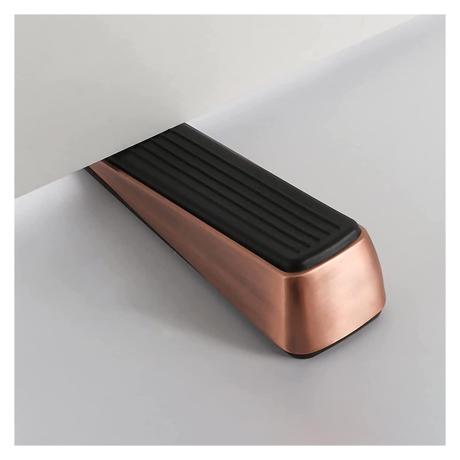Door Stop， Made by Zinc Alloy and Rubber Non-Scratching and Anti-Slip Metal Bumper Buffer Household Door Stop(Red Bronze)