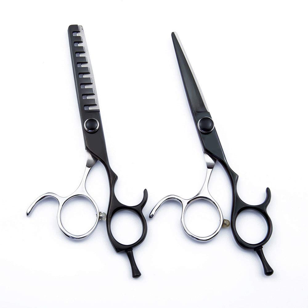 5,5 pulgadas profesionales de peluquería tijeras del peluquero de la barbería del corte del pelo Tijeras Tijeras Adelgazamiento Japón 440c tijeras de pelo