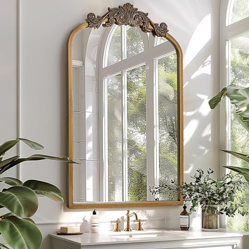 Seekelegant Gold Arched Mirror, 24 Inchx36 Inch Arch Mirror With Metal Frame thumb #5