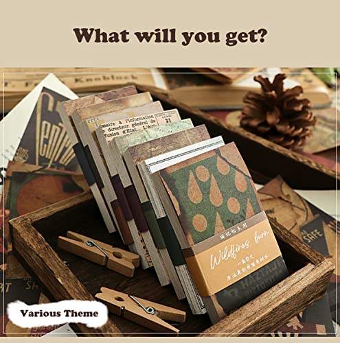 Laplbeke 480Pcs Vintage Scrapbooking Paper, Mini Aesthetic Scrapbook Paper Book For Journaling Supplies, Decorative Craft Paper Collage Bullet Junk Journal Planner (Retro) #TOP1