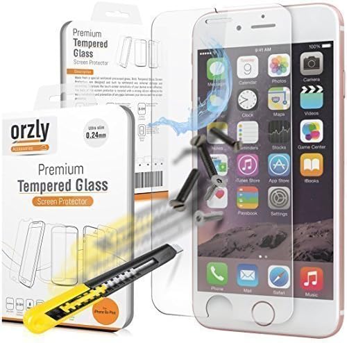 Orzly - Premium Tempered Glass Screen Protector for Apple iPhone 6 Plus & 6S Plus (2014 & 2015 Version of 5.5 Inch Model) - 0.24mm Protective Oleophopbic Screen Guard - Transparent