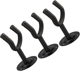 SHINEOFI 3pcs Guitar Wall Hanger Hook Holder for Guitars and Violins Black | Iron round Shape, Easy to Install, Protects Instrument, for Wall Display, Fits Guitar Lovers