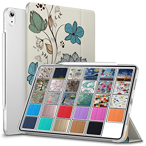 Image of DuraSafe Cases for iPad PRO 11 Inch 1 Gen 2018 [ PRO 11 1st ] A1980 A1934 MU0T2HN /A MU0Y2HN /A Printed Slim Lightweight Protective PC Dual Angle Stand Clear Flip Back Cover - Watercolor Flowers