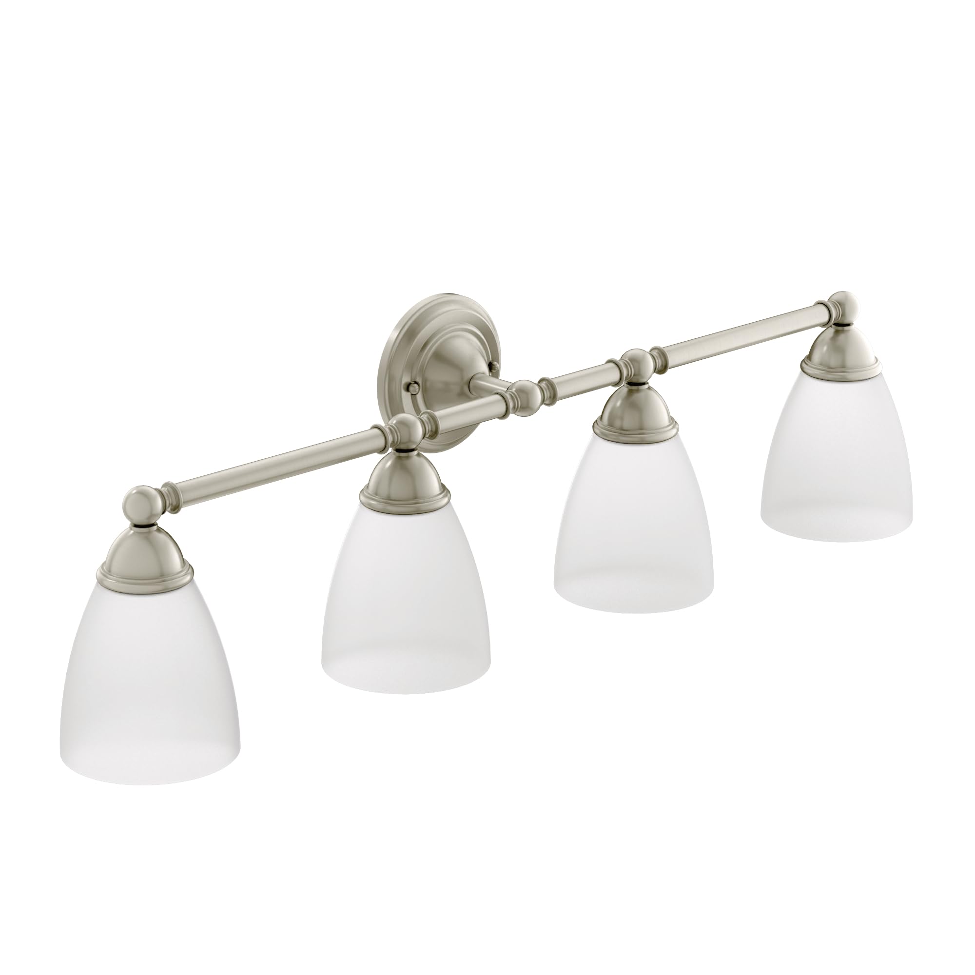 Photo 1 of Moen YB2264BN Brantford 4-Light Dual-Mount Bathroom Vanity Fixture with Frosted Glass, Brushed Nickel