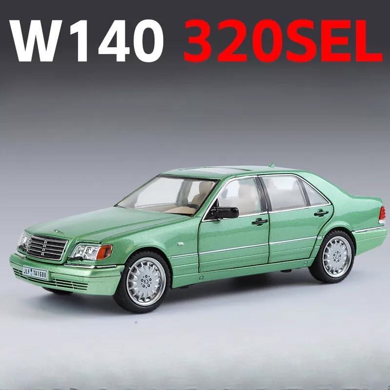 Image of DEOXY 1:24 Big Benz S-W140 320SEL Alloy Car Model Sound and Light Pull Back Toy Vehicle (Benz S-W140 Green)