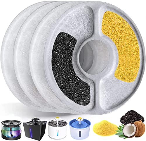 Cat Water Fountain Replacement Filter 4/9/16 Pack, BYEWIRE Pet Water Fountain Filter Replacement for Most Dog Cat Water…