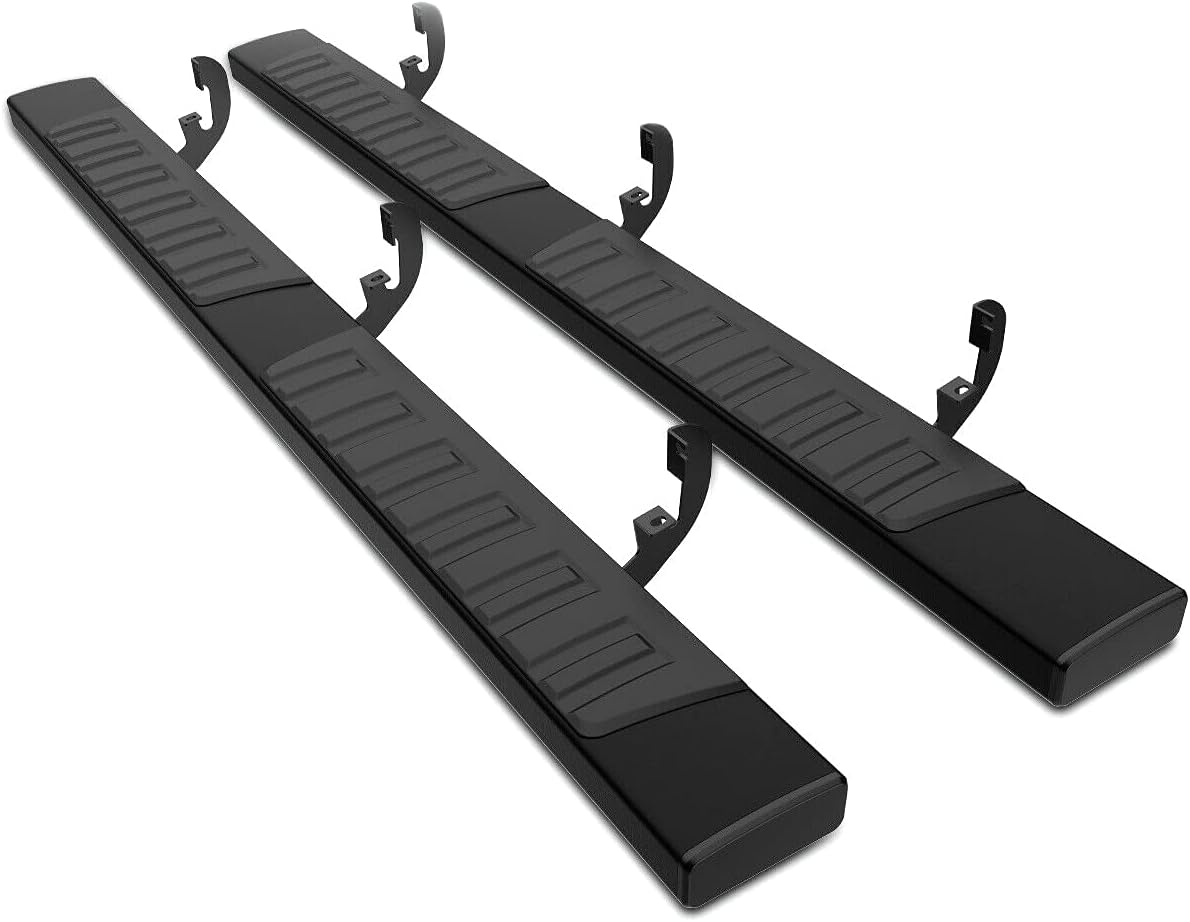 6" Black Aluminum Rectangular Nerf Bar Running Boards Side Step for Extended Cab E03SS0132
