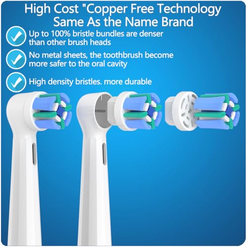 Image of 8 Pack Replacement Toothbrush Heads Compatible with Oral B iO, Brush Heads for Oral-B iO 2 /3 /4 /5 /6 /7 /8 /9 /10 /7G Series, with Covers, White