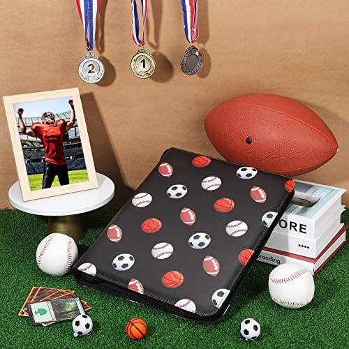 900 Pockets Trading Card Binder 9 Pocket Baseball Card Binder With 50 Removable Sleeves For Trading Baseball Sports Card Top Loading Card Binder With Zipper Collectible Card Albums (Classic Style) #TOP6