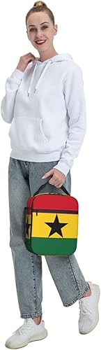 Miniatura 7 de Bolsa de almuerzo portátil reutilizable con bandera de Ghana para hombres y mujeres, bolsa de almuerzo aislada para picnic oficina