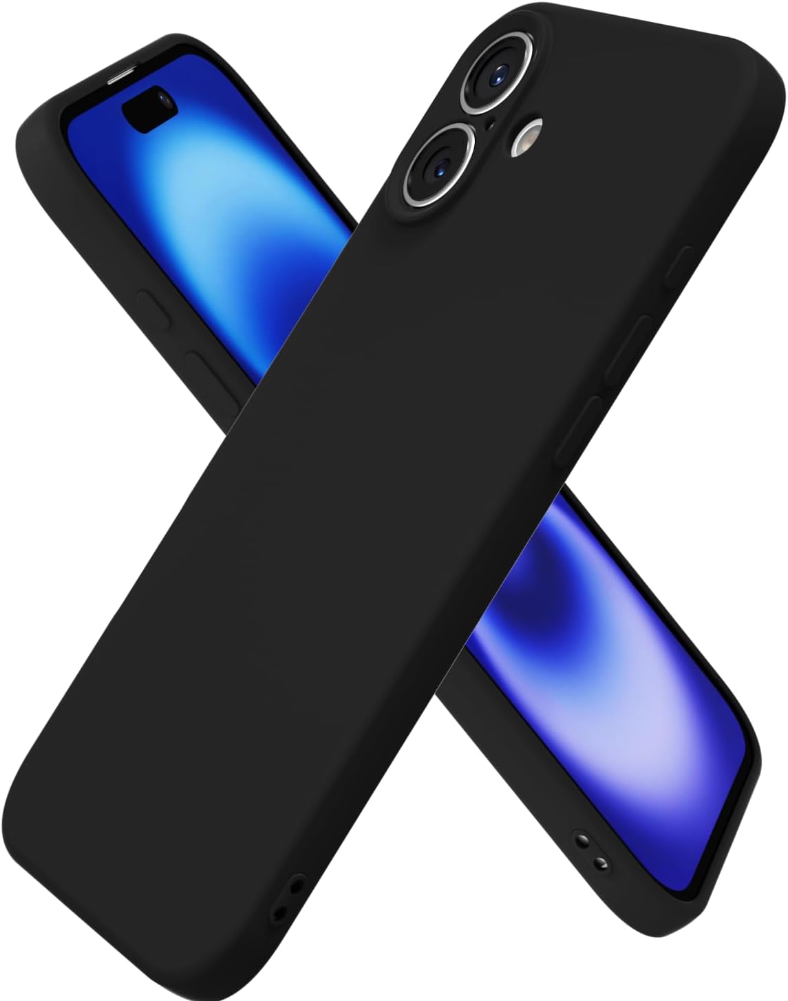 – oakxco Silicone Case Compatible with iPhone 17, Ultra Slim Thin Phone Case for Women Girls, Plain Color Minimalist Aesthetic Cute Girly Design, Soft Rubber Gel TPU with Camera Cover Protection, Black