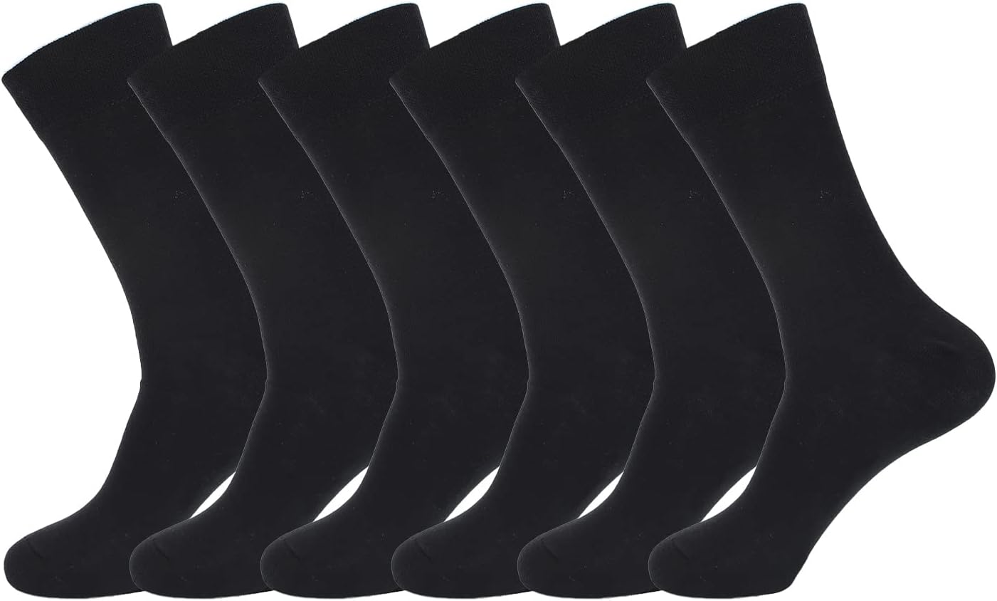 98% Cotton 2% Lycra Rich Dress Socks for Business Mens Womens Casual Socks 6Pack