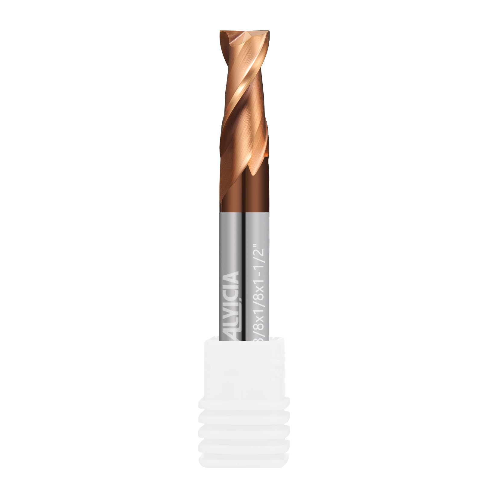 1/8" Carbide Square End Mill 2 Flutes Micro Grain Milling Cutter HRC55 TiSIN Coating Endmills for Alloy Steels/Hardened Steels 1 1/8 in