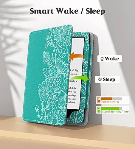 Image of MoKo Case for 7 inch /6.8 inch Kindle Paperwhite(12th /11th Generation-2024 /2021) and Kindle Colorsoft Signature Edition, Slim PU Shell Cover Case with Auto-Wake /Sleep for Kindle Paperwhite 2024, Line Drawings