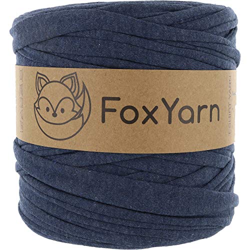 T-Shirt Yarn Cotton Fettuccini Zpagetti - Sewing Knitting Crochet T Shirt Yarn - 100 Meter - (Dark Indigo)