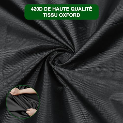 bruwaa Schutzhülle für Plancha, Maße 80 x 60 x 25 cm, wasserdicht, UV-Schutz, Schwarz, Universal-Abdeckung für Gasherd | Grill für den Außenbereich