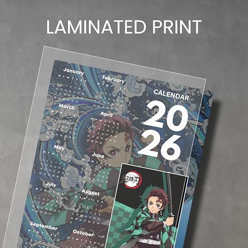 Image of 2026 Anime Wall Calendar 12 x 18 Inch | Tanjiro Blue Theme Inspired | Aesthetic Anime Poster Calendar | Room & Wall Decoration | Premium Print