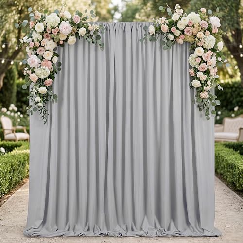 Cortinas de fondo de poliéster gris 20ft x 10ft 4 paneles miniatura 2