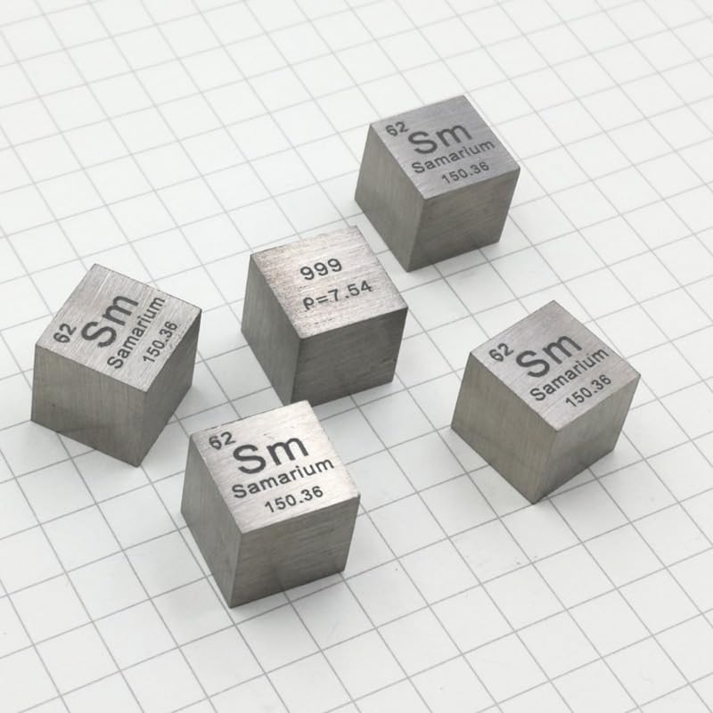 Generic 1 piece 10mmx10mm Periodic table of elements samarium metal cube tetrahedron Sm≥99.9% Weighs about 7.45g - (Dimensions: 10mm)