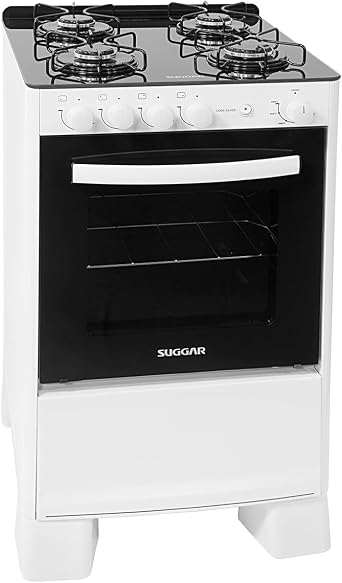Fogão Suggar Cook Glass 4 Bocas Branco Bivolt