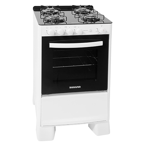 Fogão de Piso Suggar 4 Bocas Cook Glass Branco – Bivolt