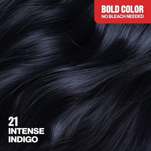 Revlon ColorSilk with Bond Repair Complex, Permanent Hair Color, 100% Gray Coverage, Ammonia Free Dye, Vegan Keratin, 21 Intense Indigo, 3 pack