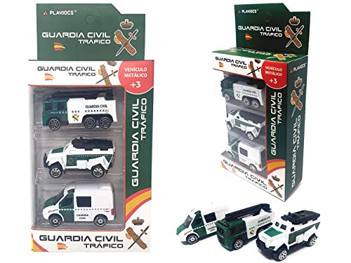 PLAYJOCS GT-8043 Set de vehículos de la Guardia Civil. Coches metálicos, Juguete Ideal para niños y coleccionistas.
