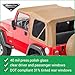 MasterTop Replacement Soft Top Fabric - Fits Jeep Wrangler TJ 1997-2006 - Jeep TJ Soft Top with Removeable Side Quarter & Rear Windows - (Spice Diamond, Without Upper Door Skins)