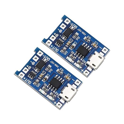 SP Electron Pack of 2 Pcs 5 Volts TP4056 Micro USB Lithium Battery Charging Converter with Overcharge Discharge Over-Current Protection Charging Board-picture-15