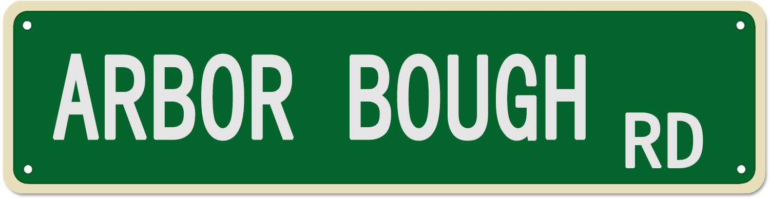 DTHNKL Metal Sign Arbor Bough Rd Vintage Retro Tin Art Plaque Aluminum for Home Bedroom Kitchen Restaurants Wall Decor 4x16 Inch