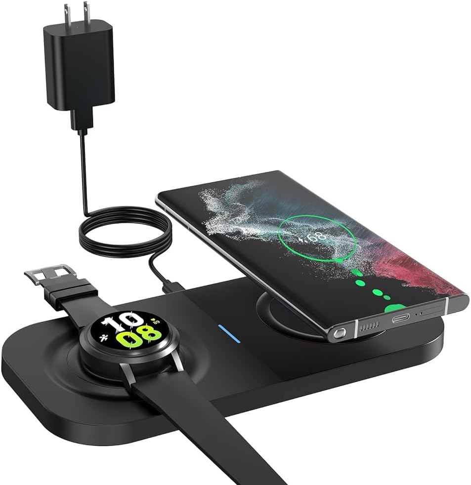 Wireless Charging Pad, JoyGeek Wireless Charger for Samsung S23 Note 20, Galaxy Watch 5/4/3,Active 2/1, Charging Station for Galaxy Buds 2/+/Pro/Live Wireless Charging Pad, JoyGeek Wireless Charger for Samsung S23 Note 20, Galaxy Watch 5/4/3,Active 2/1, Charging Station for Galaxy Buds 2/+/Pro/Live