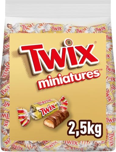 Twix minis Barritas de Chocolate con Leche, galleta y caramelo, 2,5kg